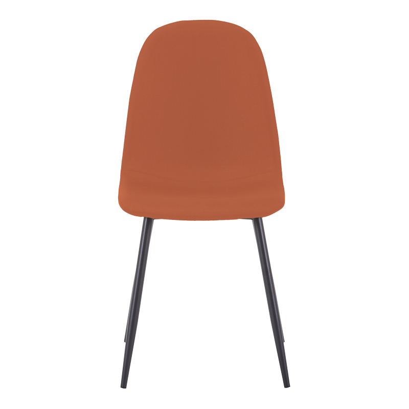 Chair Bella pakoworld brick red fabric with black metal leg 44x55x85cm