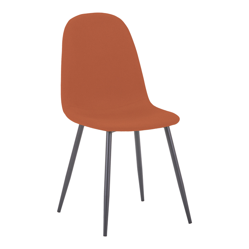 Chair Bella pakoworld brick red fabric with black metal leg 44x55x85cm