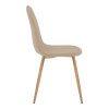 Chair Bella pakoworld beige fabric with natural color metal leg 44x55x85cm