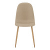Chair Bella pakoworld beige fabric with natural color metal leg 44x55x85cm