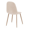 Chair Bella pakoworld cream fabric with natural color metal leg 44x55x85cm