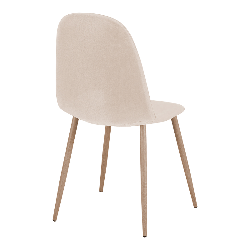 Chair Bella pakoworld cream fabric with natural color metal leg 44x55x85cm