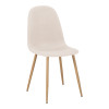 Chair Bella pakoworld cream fabric with natural color metal leg 44x55x85cm
