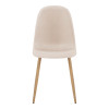Chair Bella pakoworld cream fabric with natural color metal leg 44x55x85cm