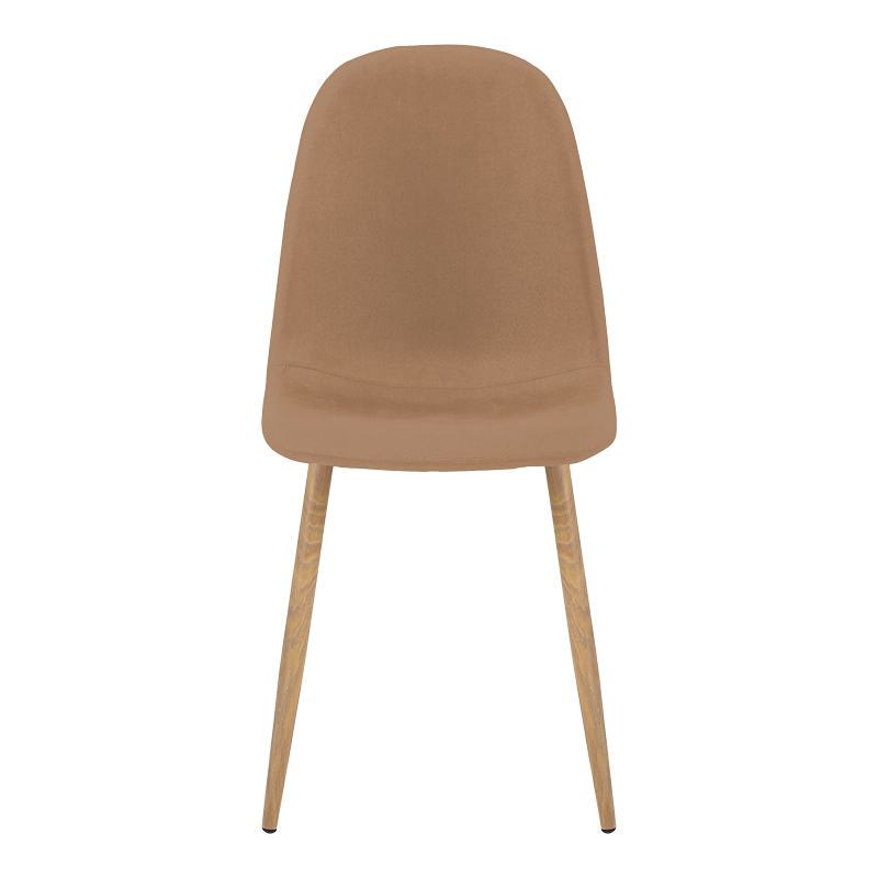 Chair Bella pakoworld tan fabric with natural color metal leg 44x55x85cm