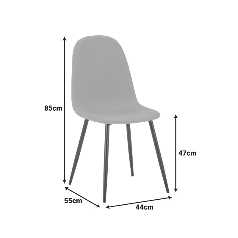 Chair Bella pakoworld tan fabric with natural color metal leg 44x55x85cm