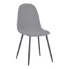 Chair Bella pakoworld dark grey velvet fabric with black metal leg 44x55x85cm