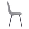Chair Bella pakoworld dark grey velvet fabric with black metal leg 44x55x85cm