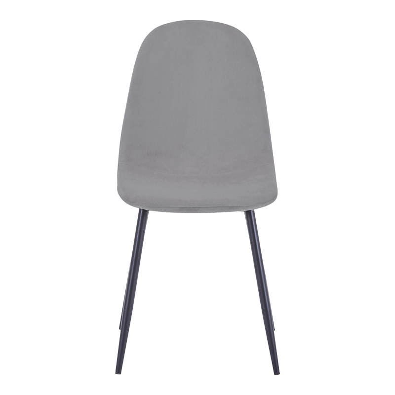 Chair Bella pakoworld dark grey velvet fabric with black metal leg 44x55x85cm