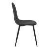 Chair Bella pakoworld black velvet fabric with black metal leg 44x55x85cm