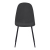 Chair Bella pakoworld black velvet fabric with black metal leg 44x55x85cm