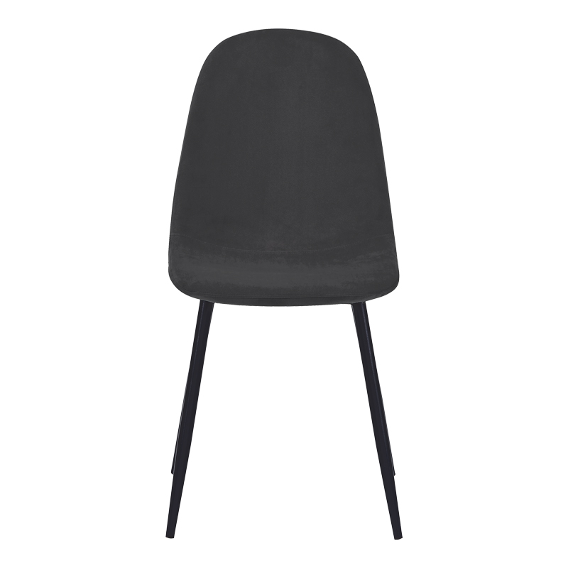 Chair Bella pakoworld black velvet fabric with black metal leg 44x55x85cm