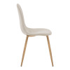 Chair Bella pakoworld beige velvet fabric with natural color metal leg 44x55x85cm