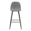 Middle height bar stool Bella pakoworld grey fabric with black metal leg 41.5x49x98cm