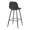 Middle height bar stool Bella pakoworld anthracite fabric with black metal leg 41.5x49x98cm