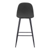 Middle height bar stool Bella pakoworld anthracite fabric with black metal leg 41.5x49x98cm