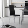 Καρέκλα Parker pakoworld μαύρο PU με πόδι χρωμίου 41x48x96εκ