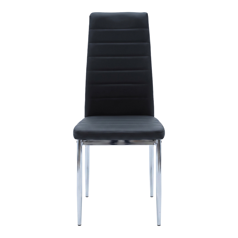 Καρέκλα Parker pakoworld μαύρο PU με πόδι χρωμίου 41x48x96εκ