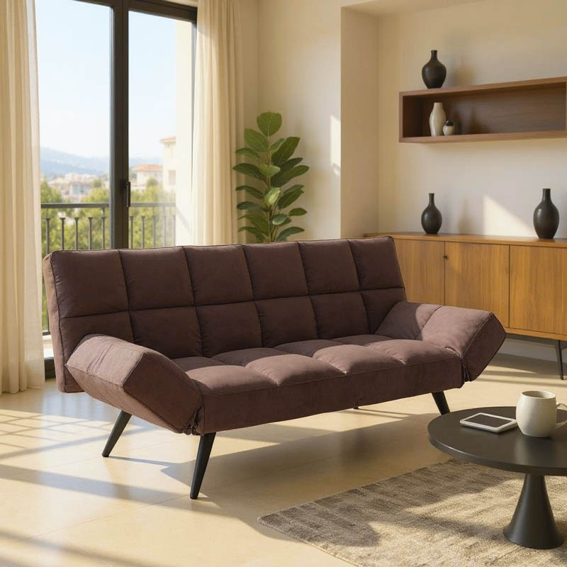 Sofa - bed 3-seater Freddo I velvet brown 181x81x86cm