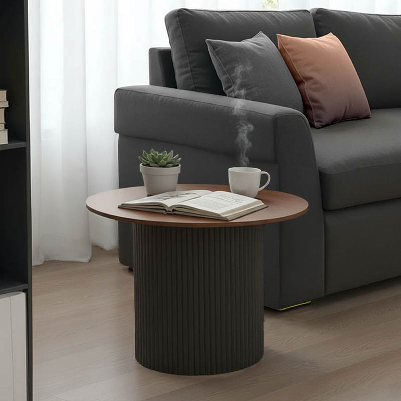 Dovel pakoworld coffee table mdf in walnut-black metal D70x45cm