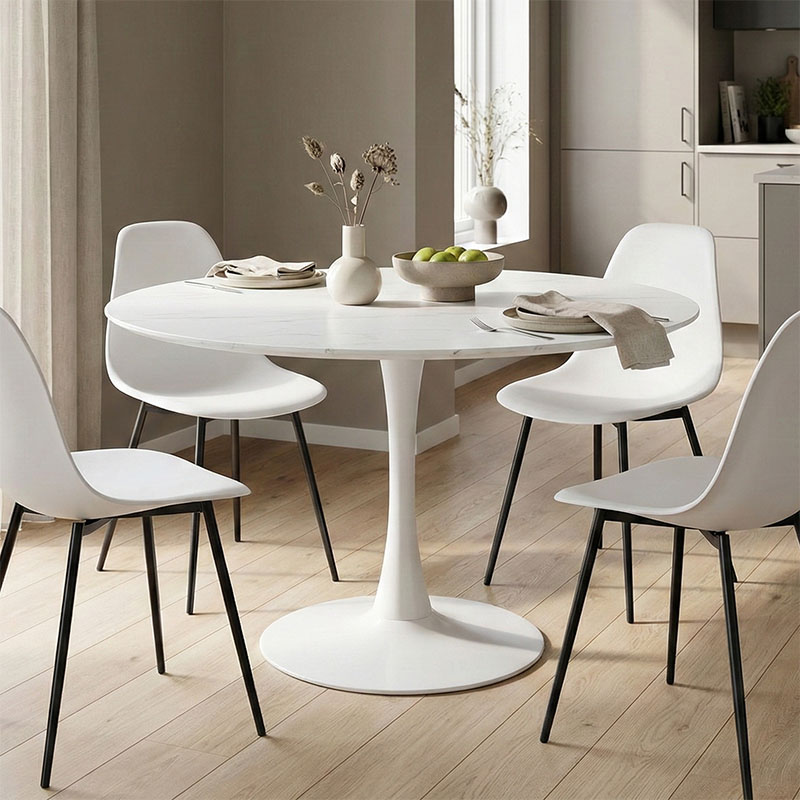 Balou pakoworld table mdf in white with marble look D120x73cm