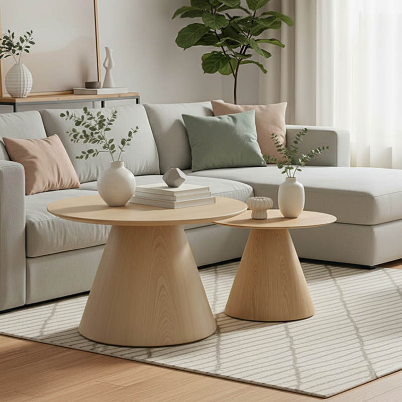 Tραπέζια σαλονιού Donda mdf μέταλλο σετ 2τεμ. sonoma