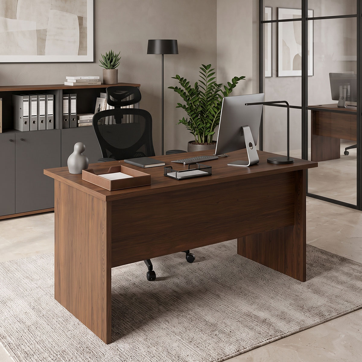 Professional desk Fesialo pakoworld walnut 120x70x75cm