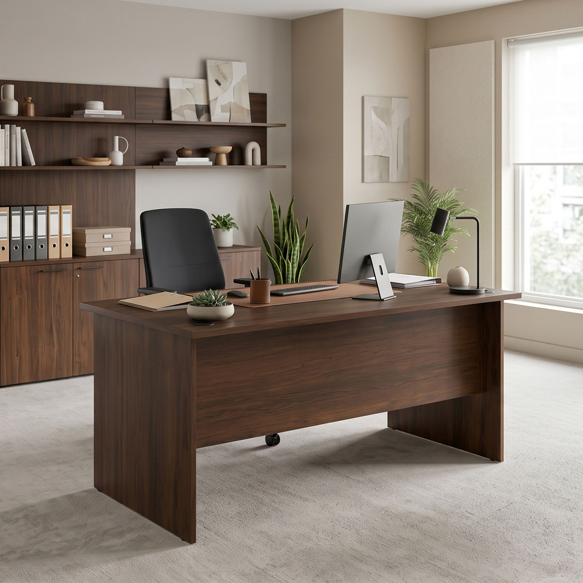 Professional desk Fesialo pakoworld walnut 150x75x75cm