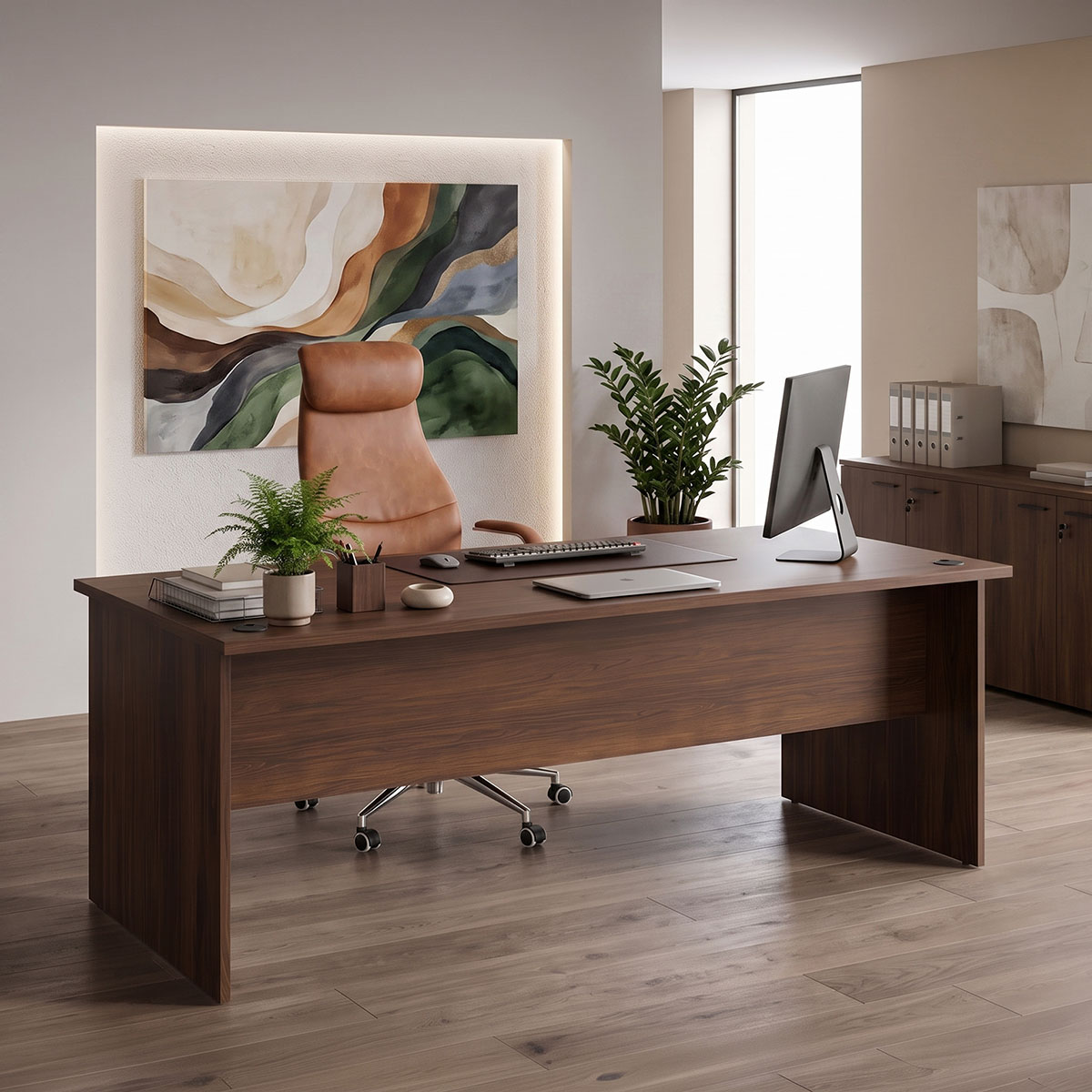 Professional desk Fesialo pakoworld walnut 180x75x75cm