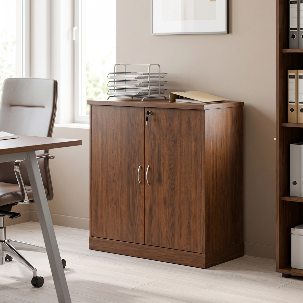 Professional low cabinet Fesialo pakoworld walnut 80x41x80cm