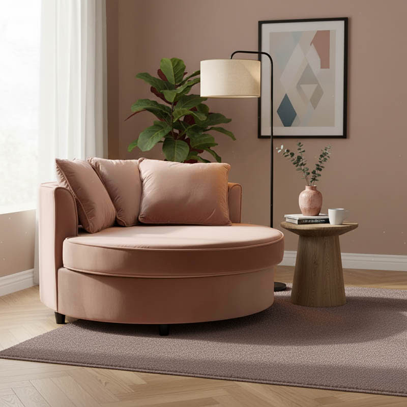 Armchair-sofa pakoworld sofa round in rotten apple velvet 123x120x85cm