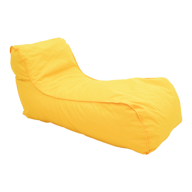 Bean bag lounger Lara waterproof in yellow color 60x150x40cm