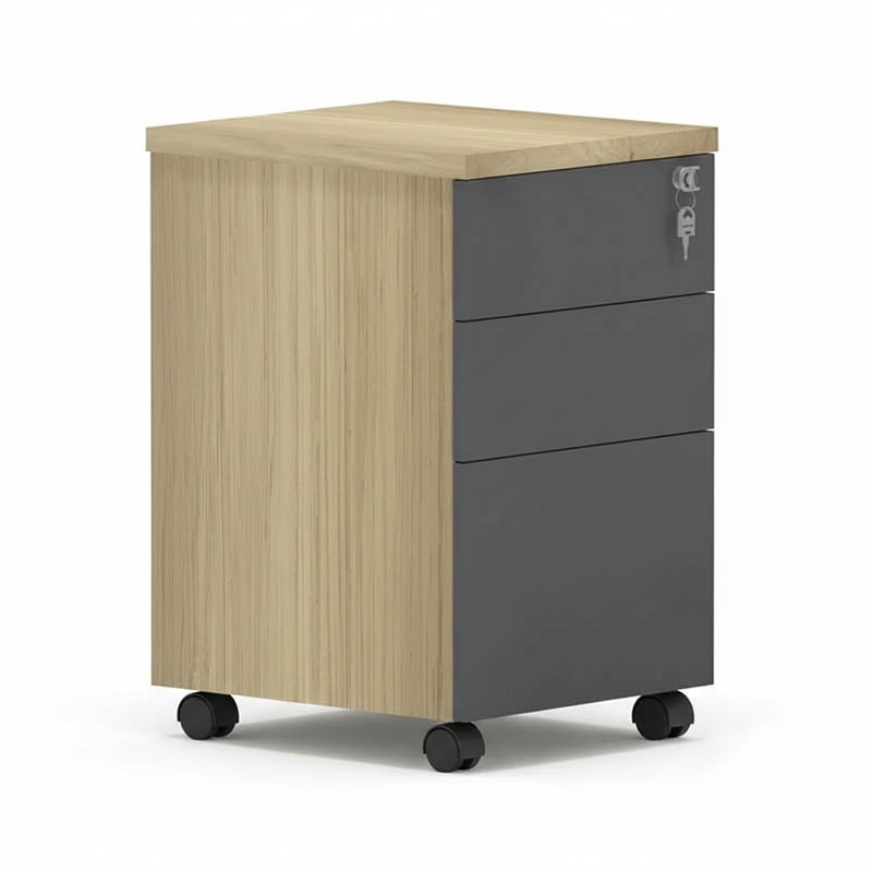 Professional chest of 3 drawers Lotus in natural-anthracite color 40x44x61cm