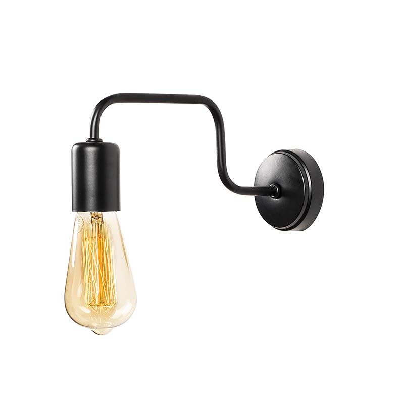 Wall lamp PWL-0053 Ε27 black color 28x4x11cm