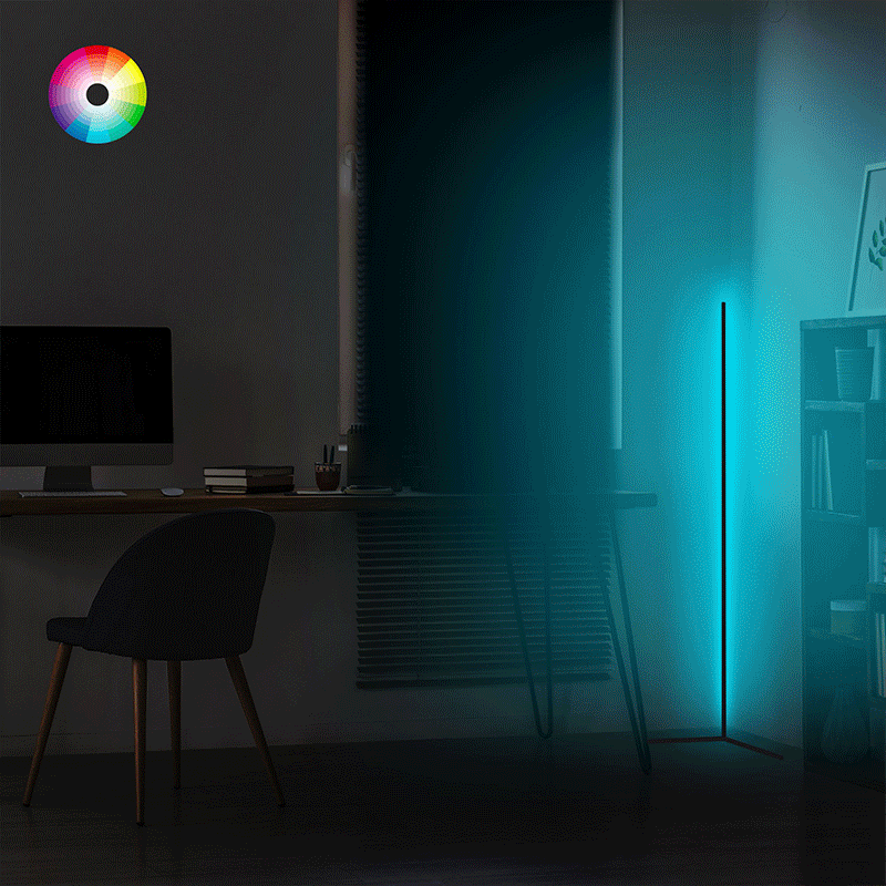 Floor lamp Esthetic  pakoworld LED black 30x2x130cm