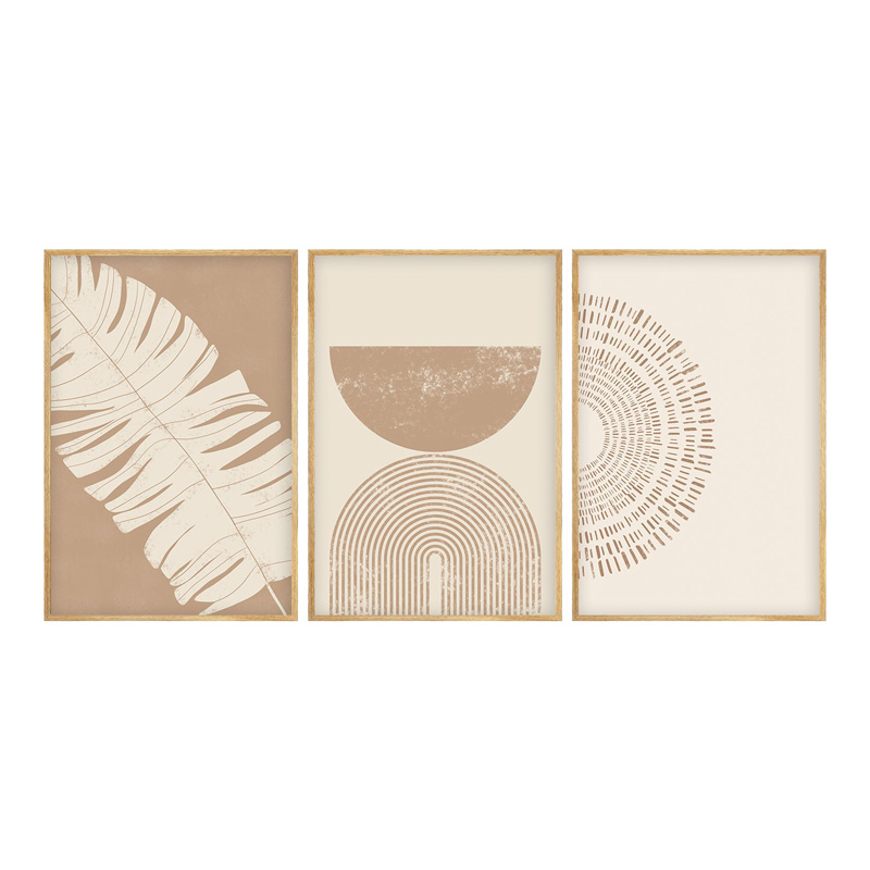 Canvas painting Terpen I triptych with digital printing 50x2x70cm