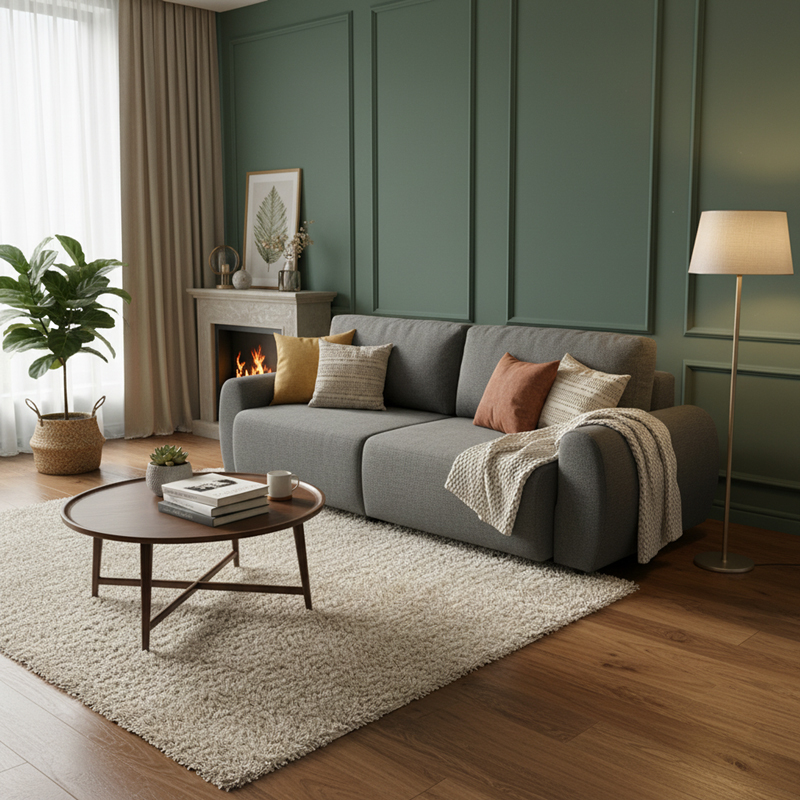 Kαναπές-κρεβάτι τριθέσιος Hungie υφασμα γκρι 250x92x89εκ