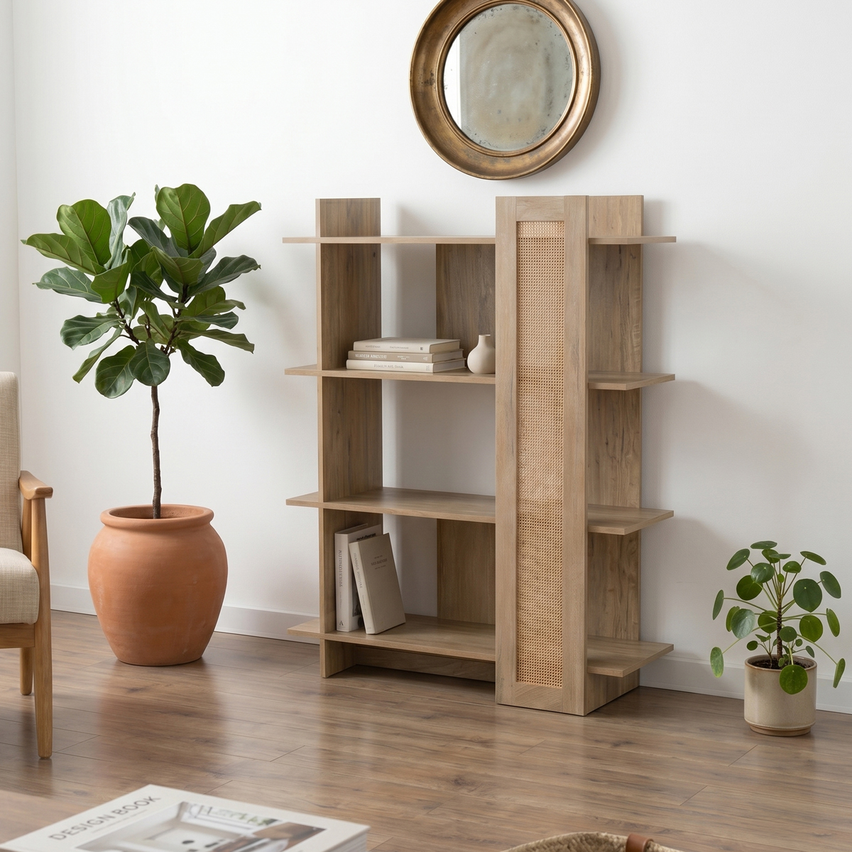 Bookcase Oslo pakoworld sonoma 75x32x95cm