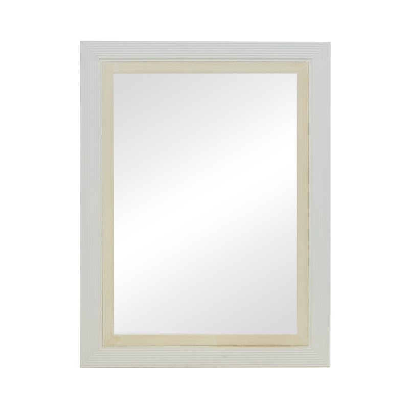 Mirror Joliene Inart natural-antique white color mdf 60x80x2.1cm