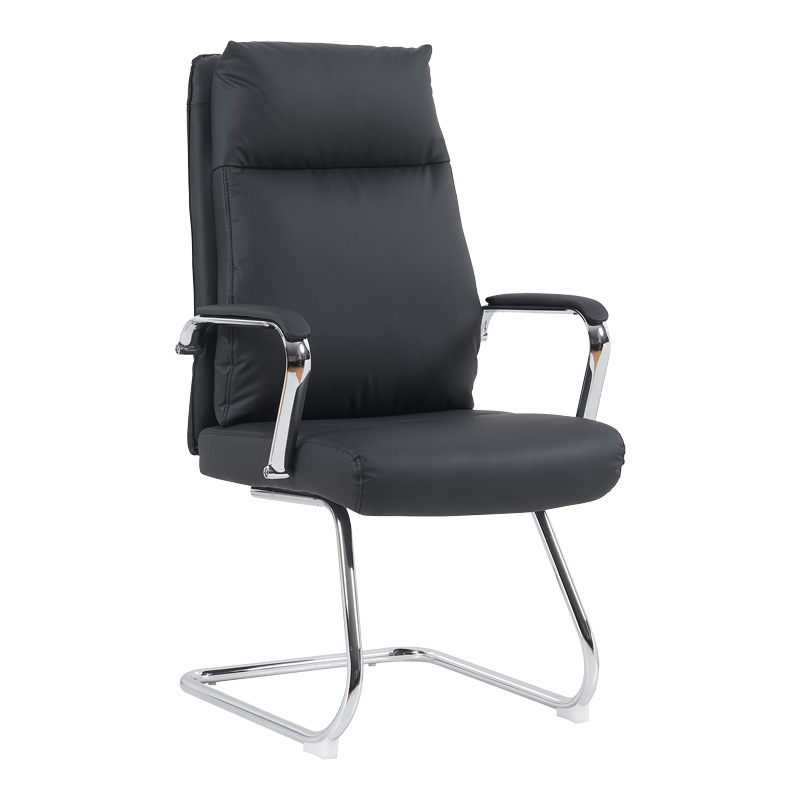Visitor chair Siquel I pu in black color 58x62x105cm