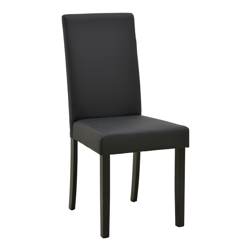 Chair Zeben pakoworld black PU with black color rubberwood leg 43.5x55.5x93.5cm