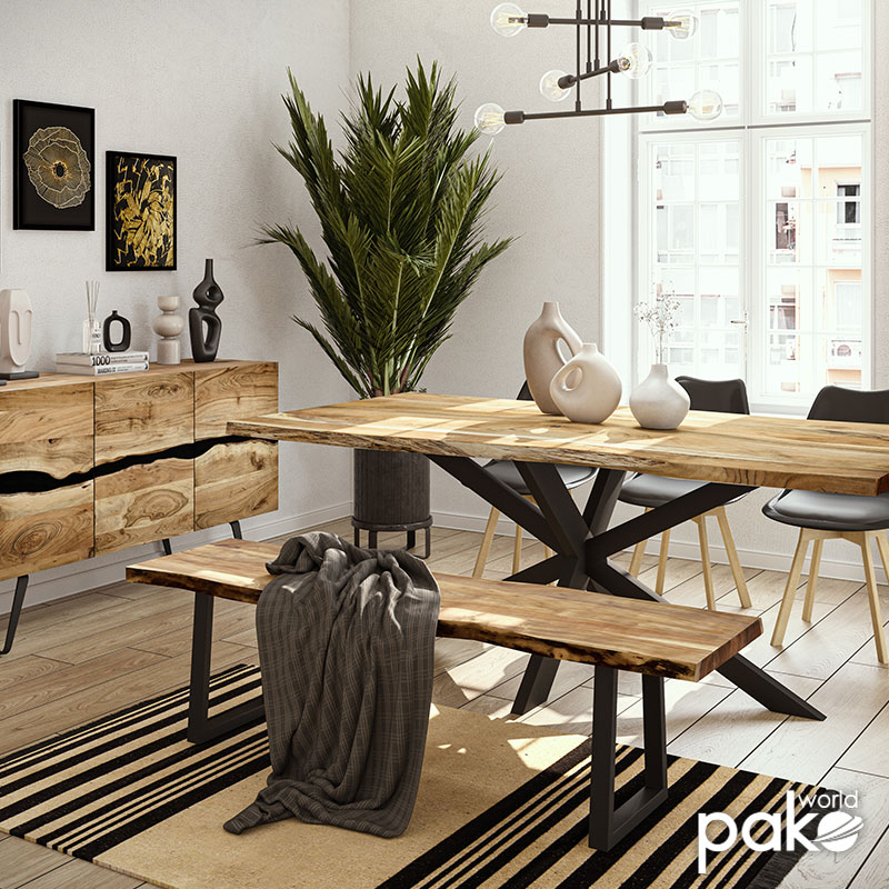 ΠΑΓΚΑΚΙ TIBOR ΜΑΣΙΦ ΞΥΛΟ 4ΕΚ ΚΑΡΥΔΙ-ΜΑΥΡΟ 160X40X45ΕΚ 113-000018