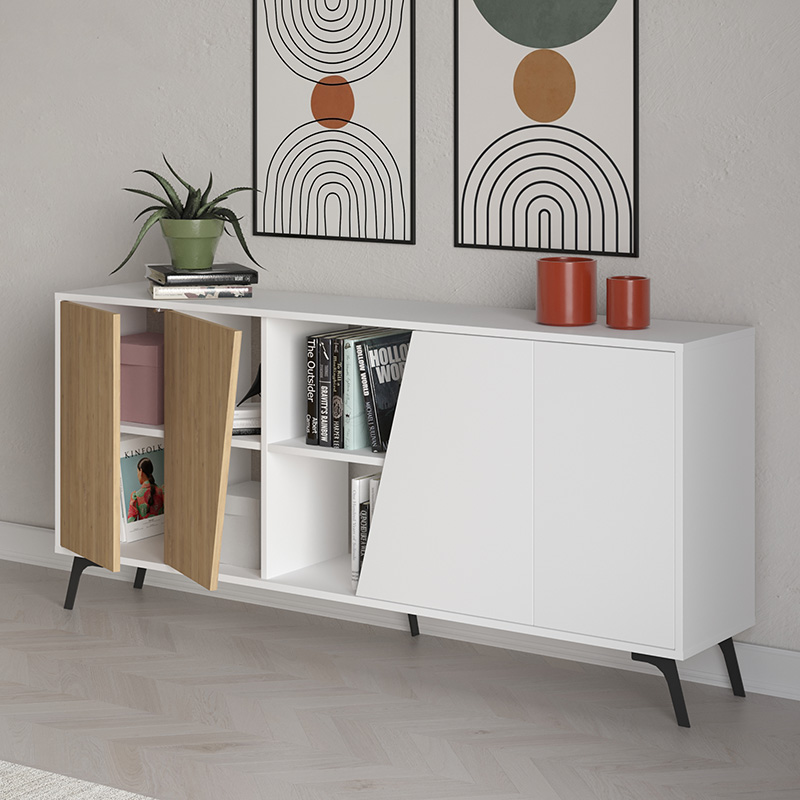 ΜΠΟΥΦΕΣ HANA ΛΕΥΚΟ-ΦΥΣΙΚΟ 180X35.5X82ΕΚ 119-001174 119-001174