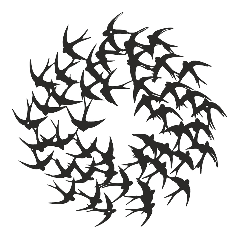 Wall deco Swarm pakoworld black metal D50x0.15cm