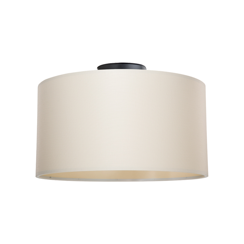 Garry single light ceiling light fabric in cream shade D38x21cm