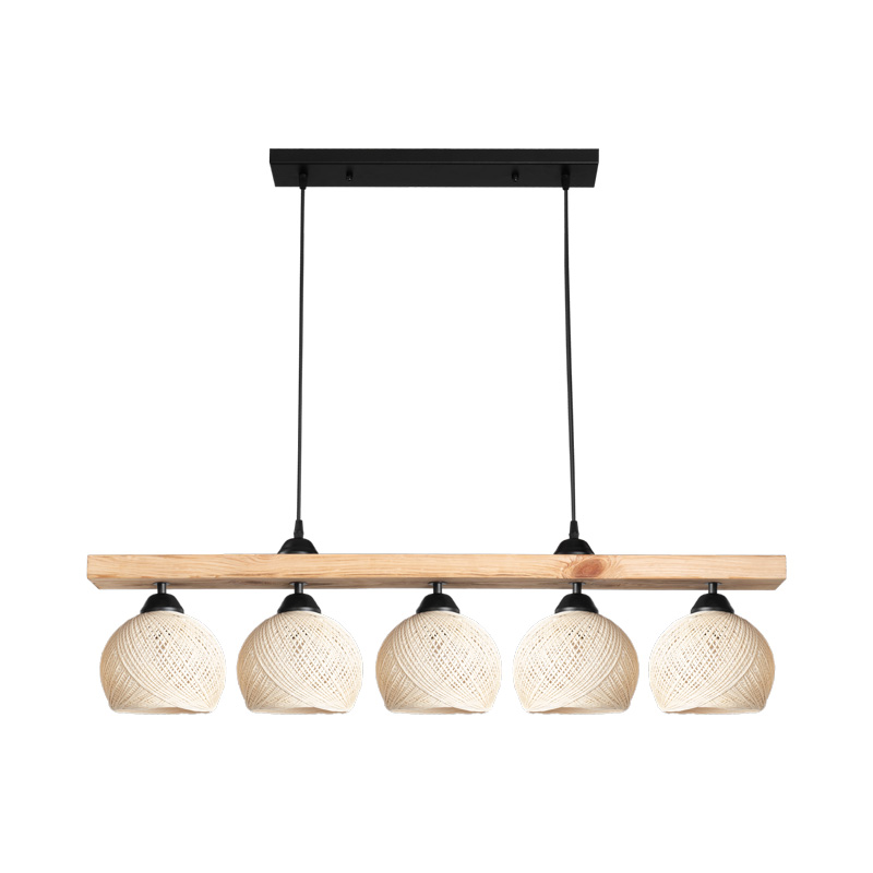 Five-light ceiling lamp Salote E27 in brown-cream shade 100x18x24cm