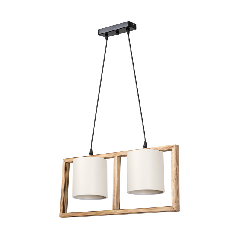 Sereda double-light ceiling lamp E14 in brown-cream shade 54x14x27cm