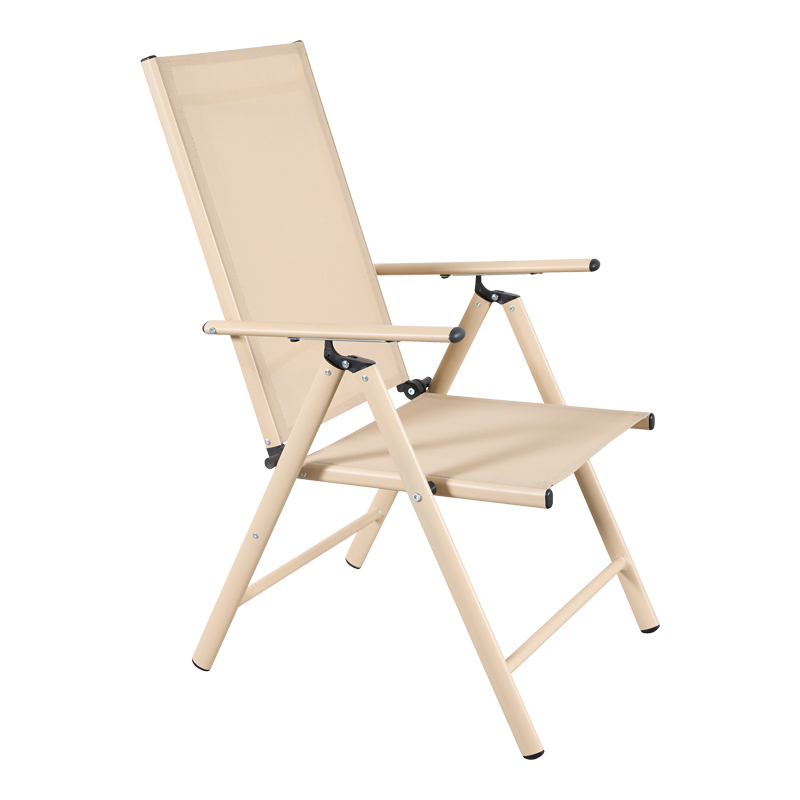 Armchair Candor pakoworld champagne metal and textilene 51.5x63.5x107cm