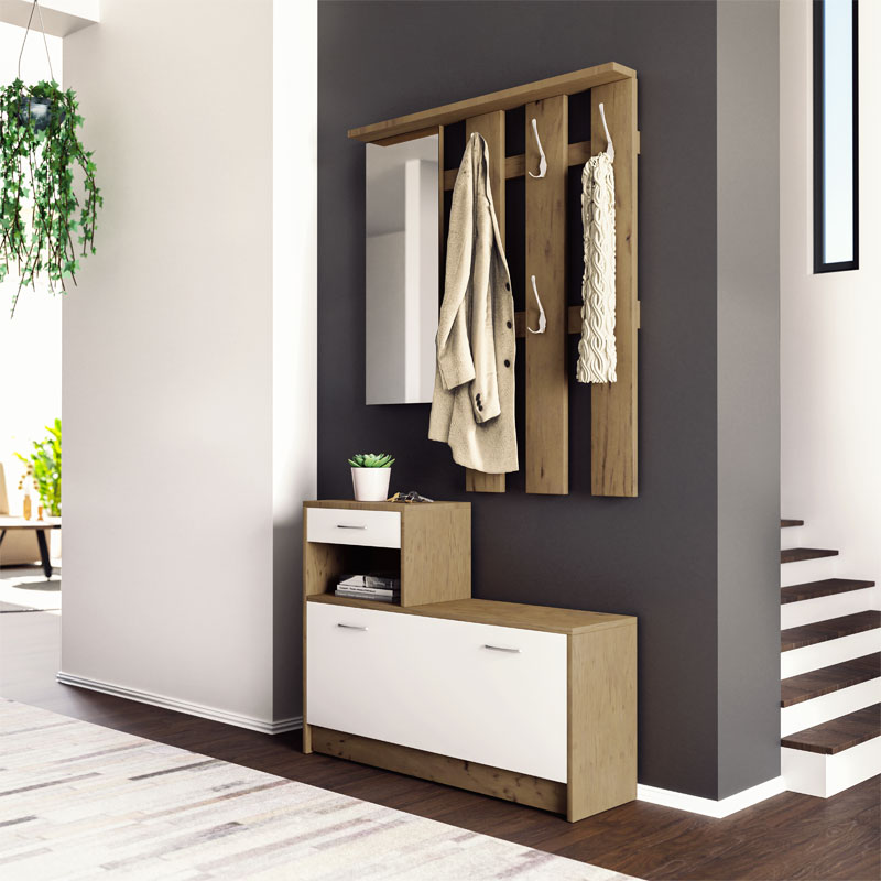 ΕΠΙΠΛΟ ΕΙΣΟΔΟΥ JAMIE ΚΑΡΥΔΙ-ΛΕΥΚΟ 100X27,5X187ΕΚ 173-000022