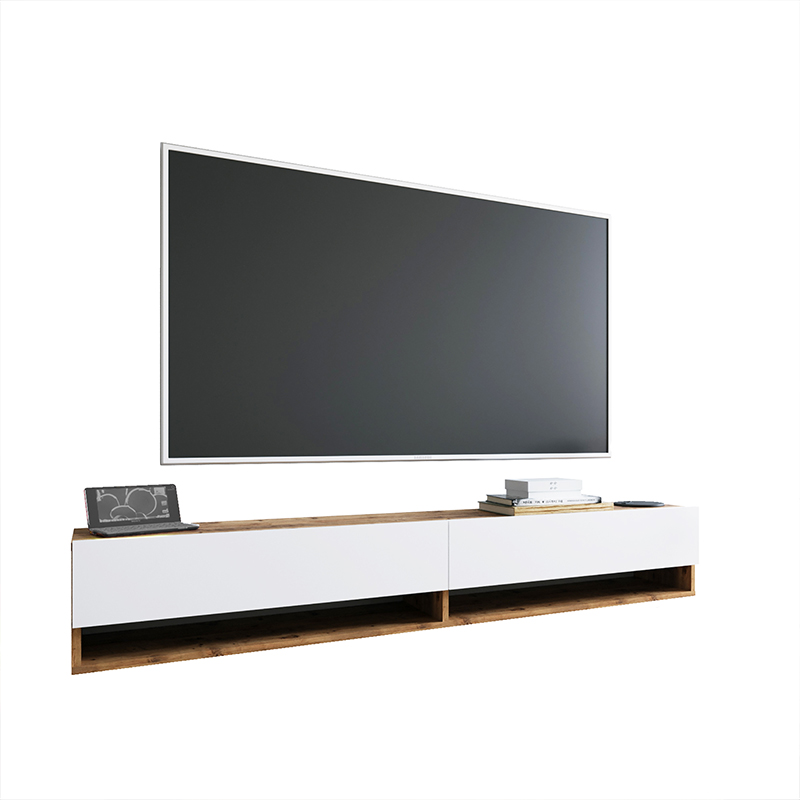 Handra wall TV unit in color white-oak 180x31,5x29,5cm